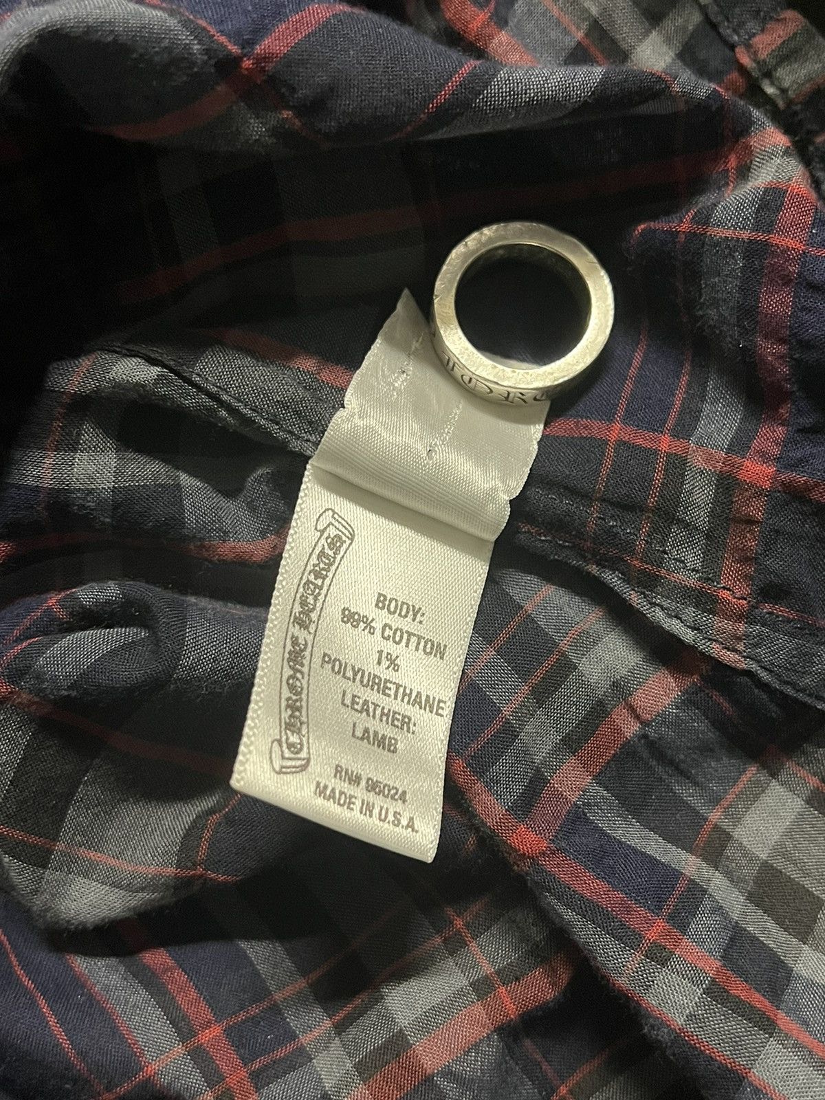 Chrome Hearts 2000s Chrome Hearts Leather “Fleur De Lis” Patch Flannel Size US L / EU 52-54 / 3 - 9 Thumbnail