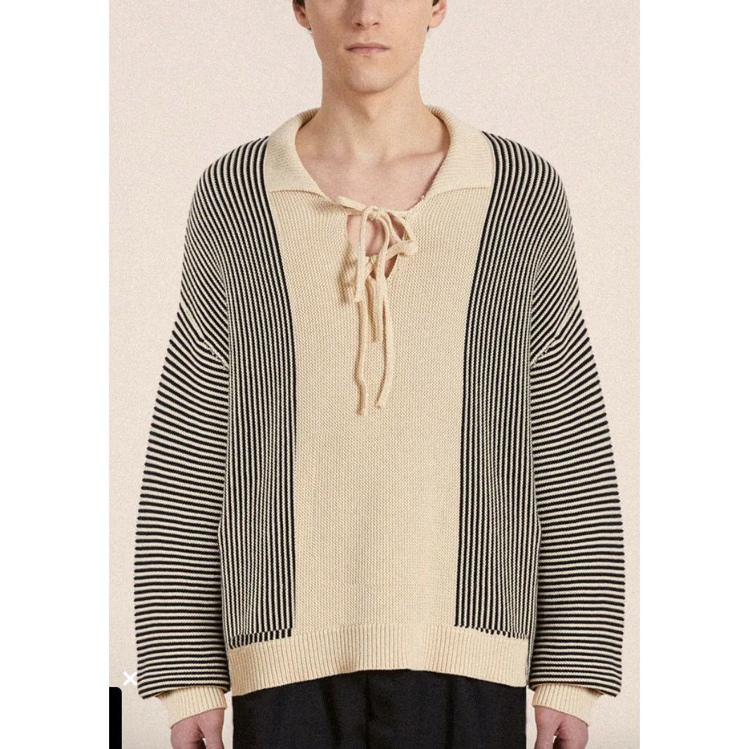 Free People Found Tabas Tie Knit Collared Sweater Cotton Oversized Small Size US S / EU 44-46 / 1 - 1 Thumbnail