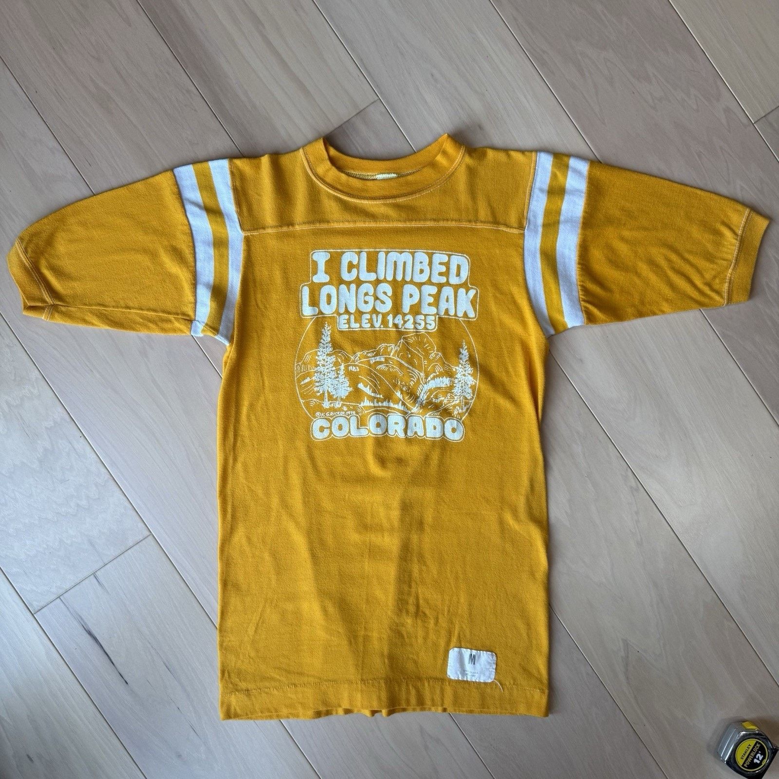 Vintage Vintage I Climbed Longs Peak Shirt M Yellow 70s Made in USA Size US M / EU 48-50 / 2 - 2 Thumbnail