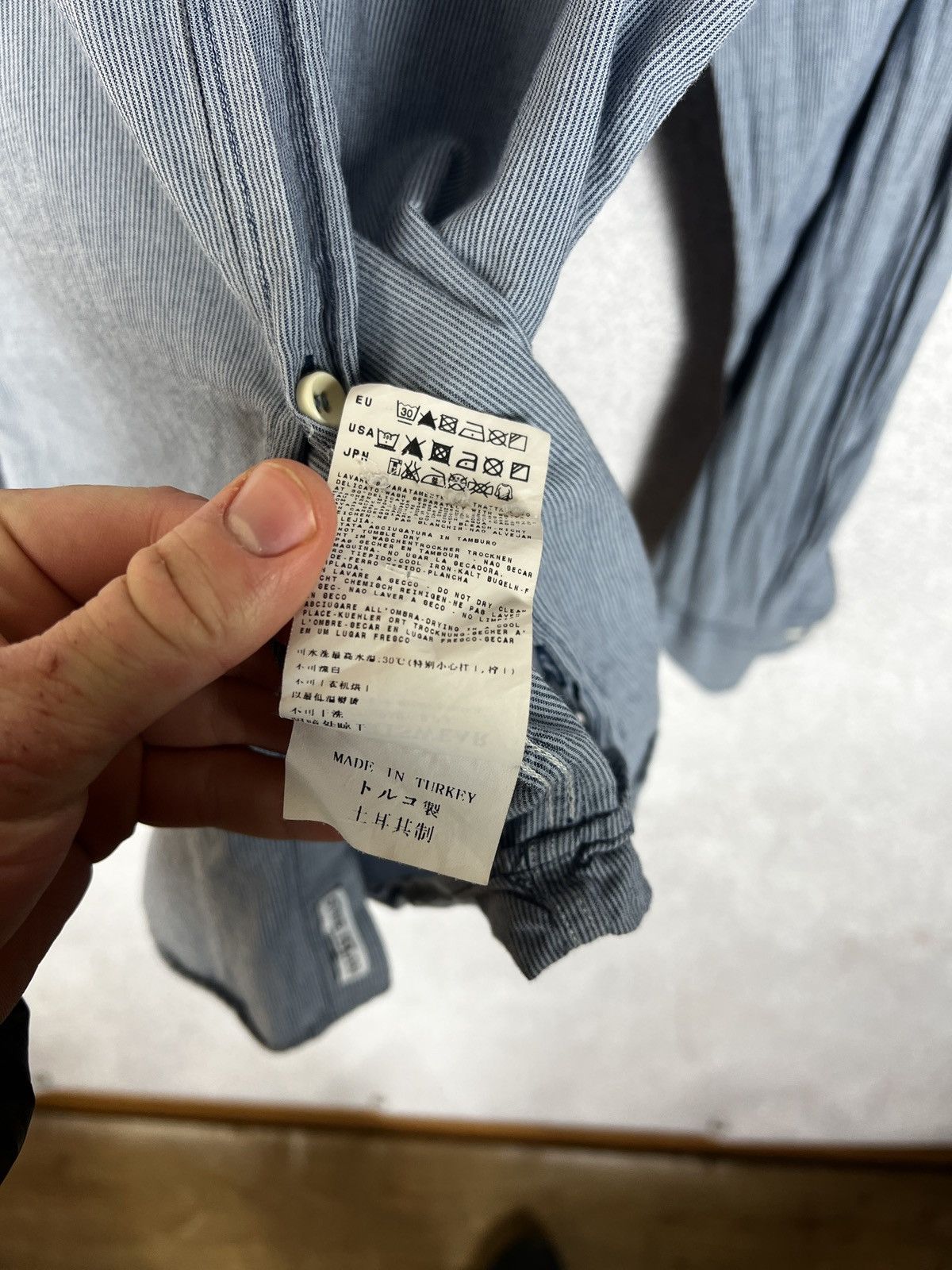 Massimo Osti Vintage Stone Island S/S 2010 Striped Shirt Stitched Logo Size US L / EU 52-54 / 3 - 9 Thumbnail