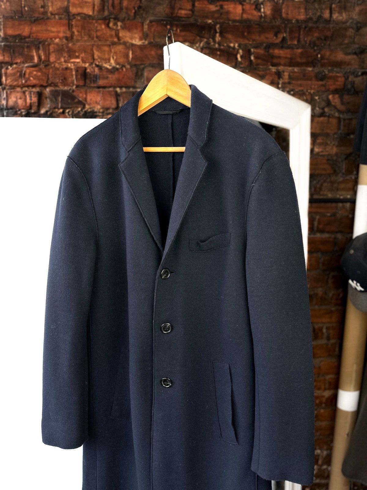 Michael Kors Men’s Michael Kors Wool Coat Button Jacket Dark Blue Size: S Size US S / EU 44-46 / 1 - 2 Thumbnail