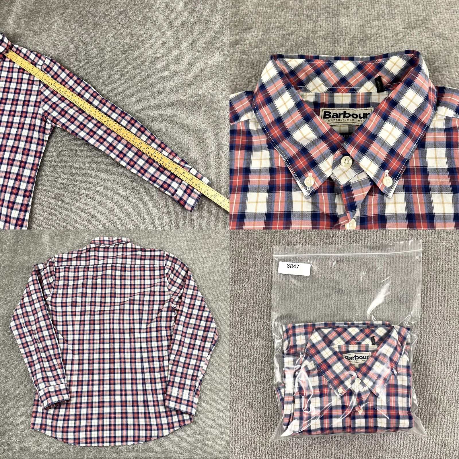 Barbour VINTAGEBARBOUR Shirt Mens Medium Highland Check Red White Blue Button Down Long Sleeve Size US M / EU 48-50 / 2 - 8 Thumbnail