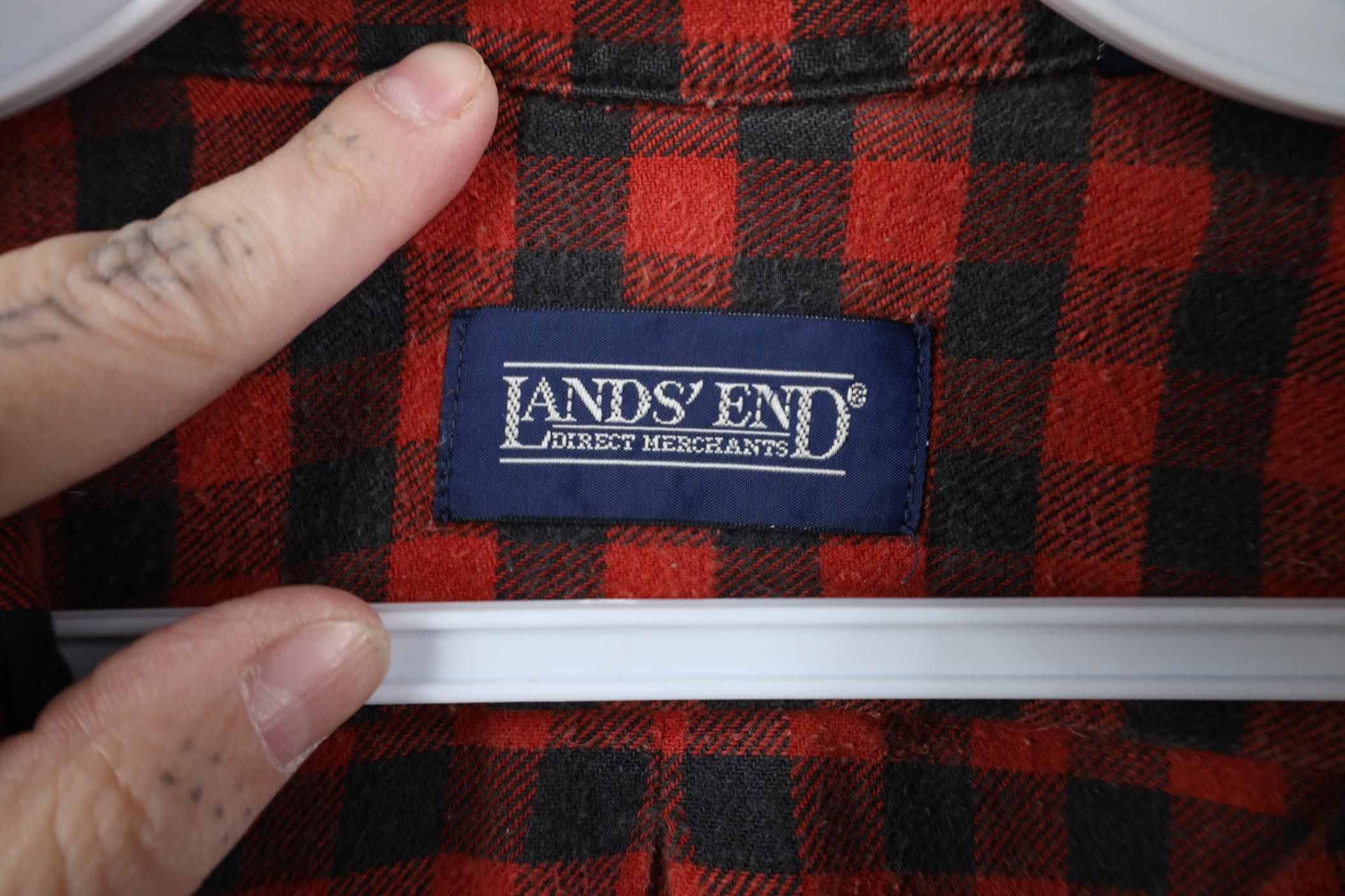 Lands' End Vintage 90s Lands End Collared Button Down Shirt Plaid Size US L / EU 52-54 / 3 - 7 Thumbnail
