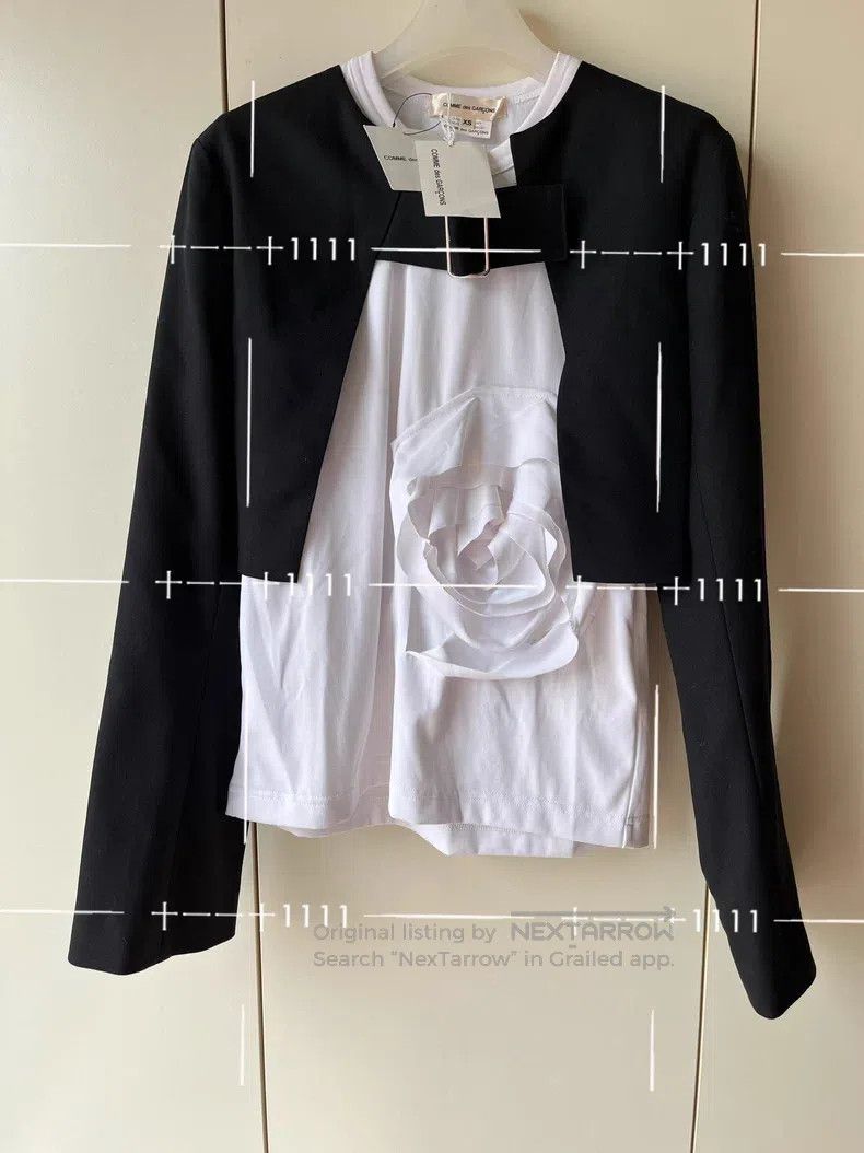 Comme des Garcons Comme Des Garcons Roses Polyester Long-Sleeve T-Shirt Size XS / US 0-2 / IT 36-38 - 2 Thumbnail