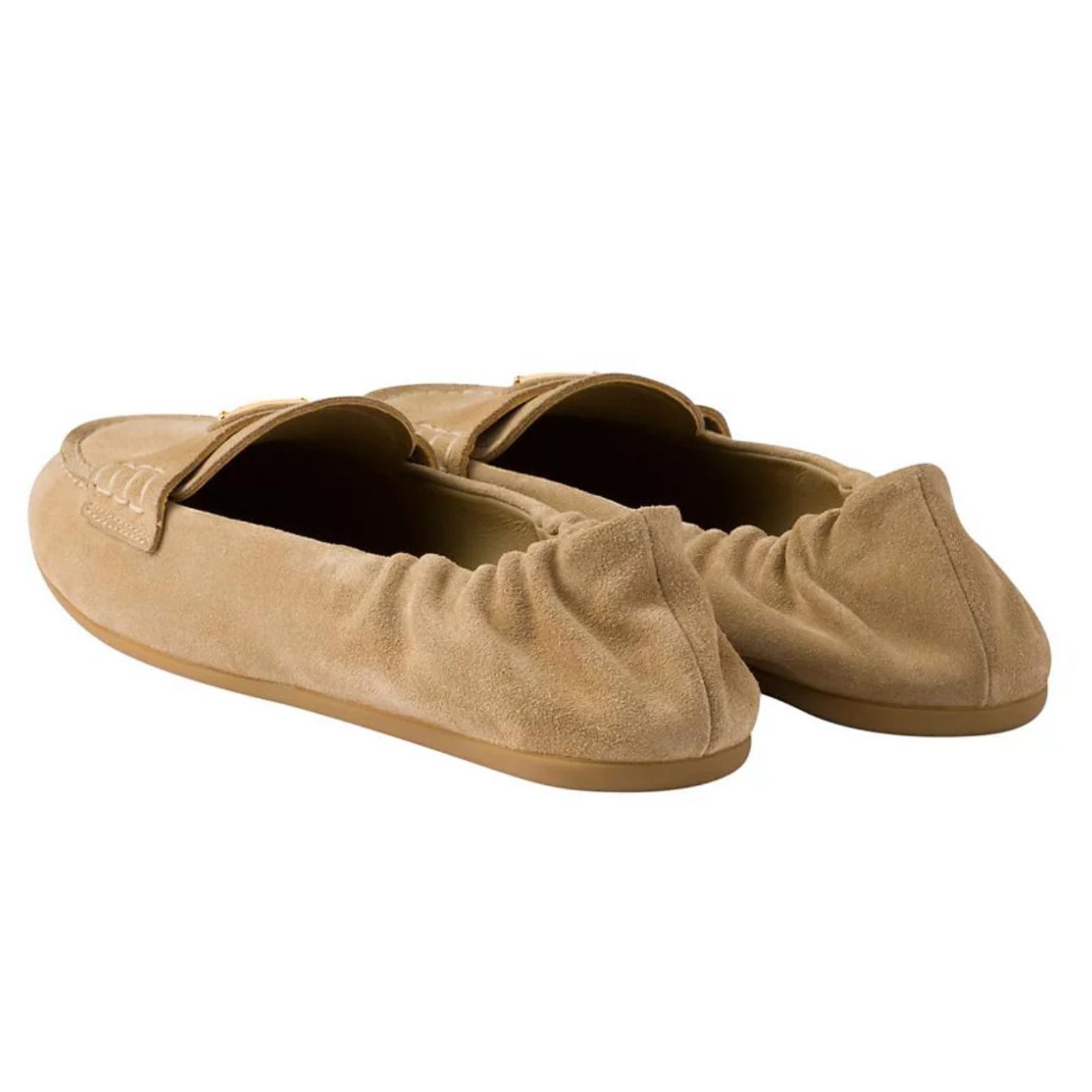 Prada Prada Ecru Beige Suede Logo Scrunch Loafer Flat 38 Size US 8 / IT 38 - 15 Thumbnail