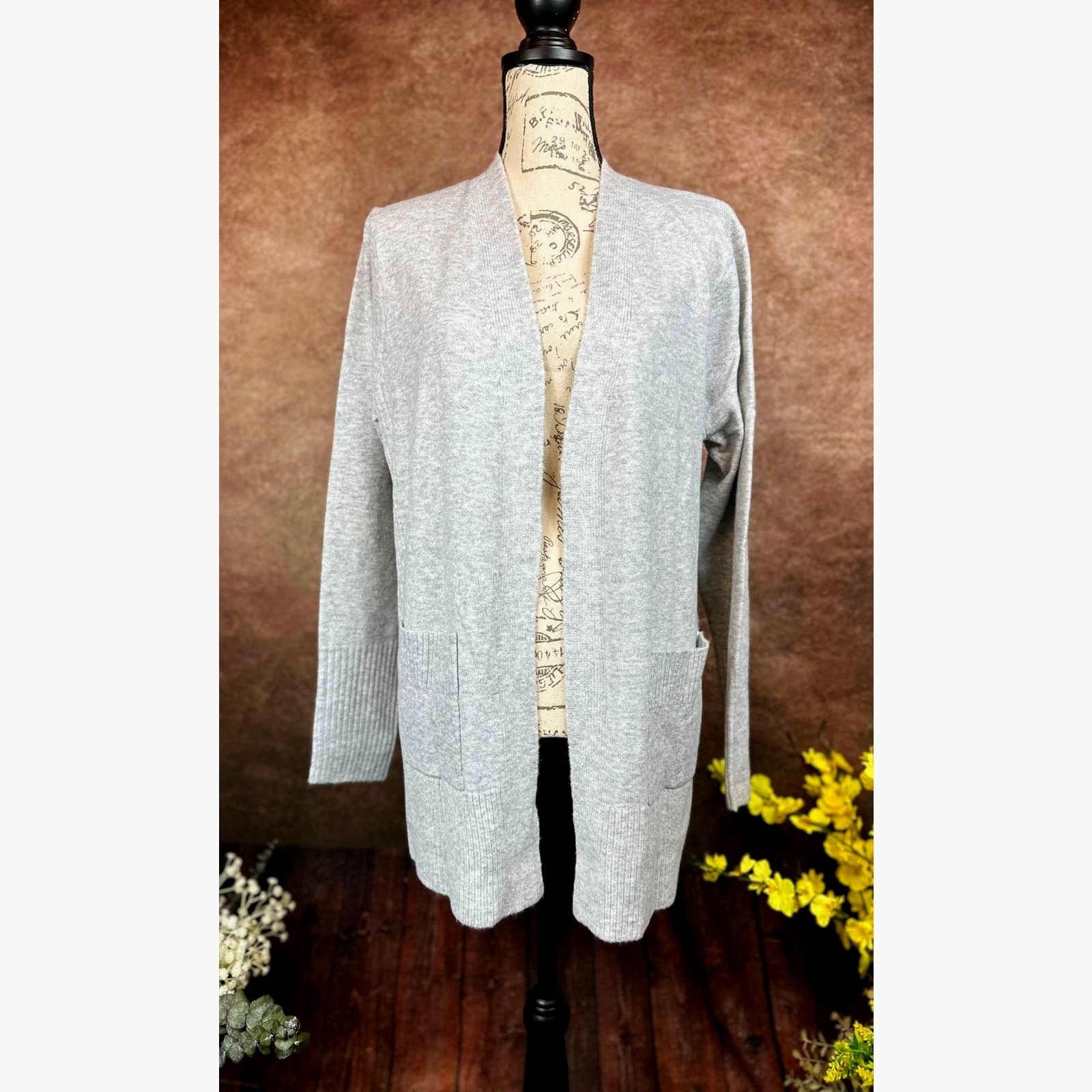 Other Love Ellie Two Pocket Open Cardigan - Gray - size L Size L / US 10 / IT 46 - 4 Thumbnail