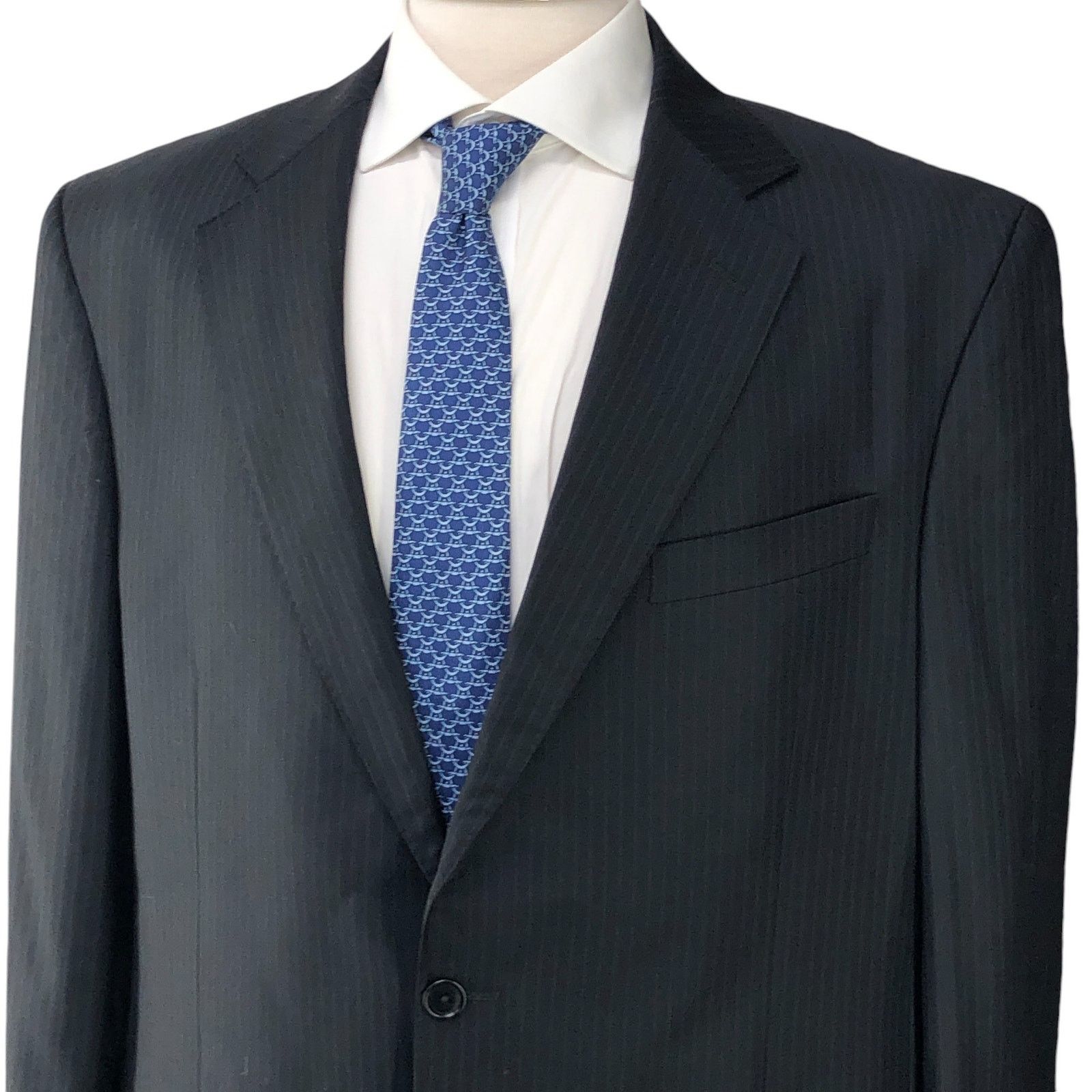 Lubiam Lubiam LBM 1911 Size 44L Suit Drop 5 Pinstripe *TINY FLAW Size 44L - 3 Thumbnail