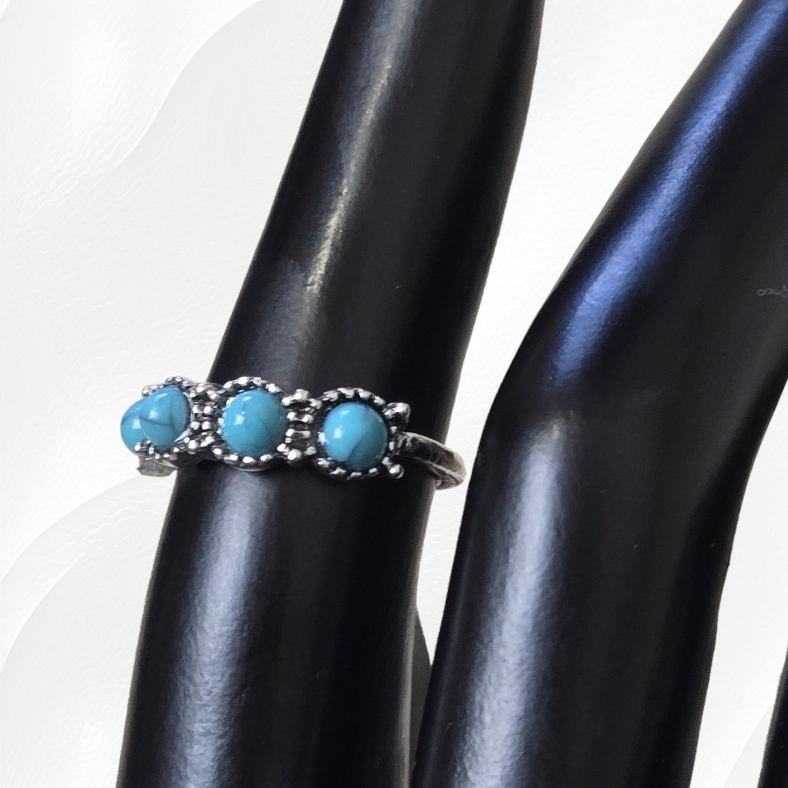 Other Retro Turquoise Boho Fashion Ring Size 6 Size ONE SIZE - 6 Thumbnail