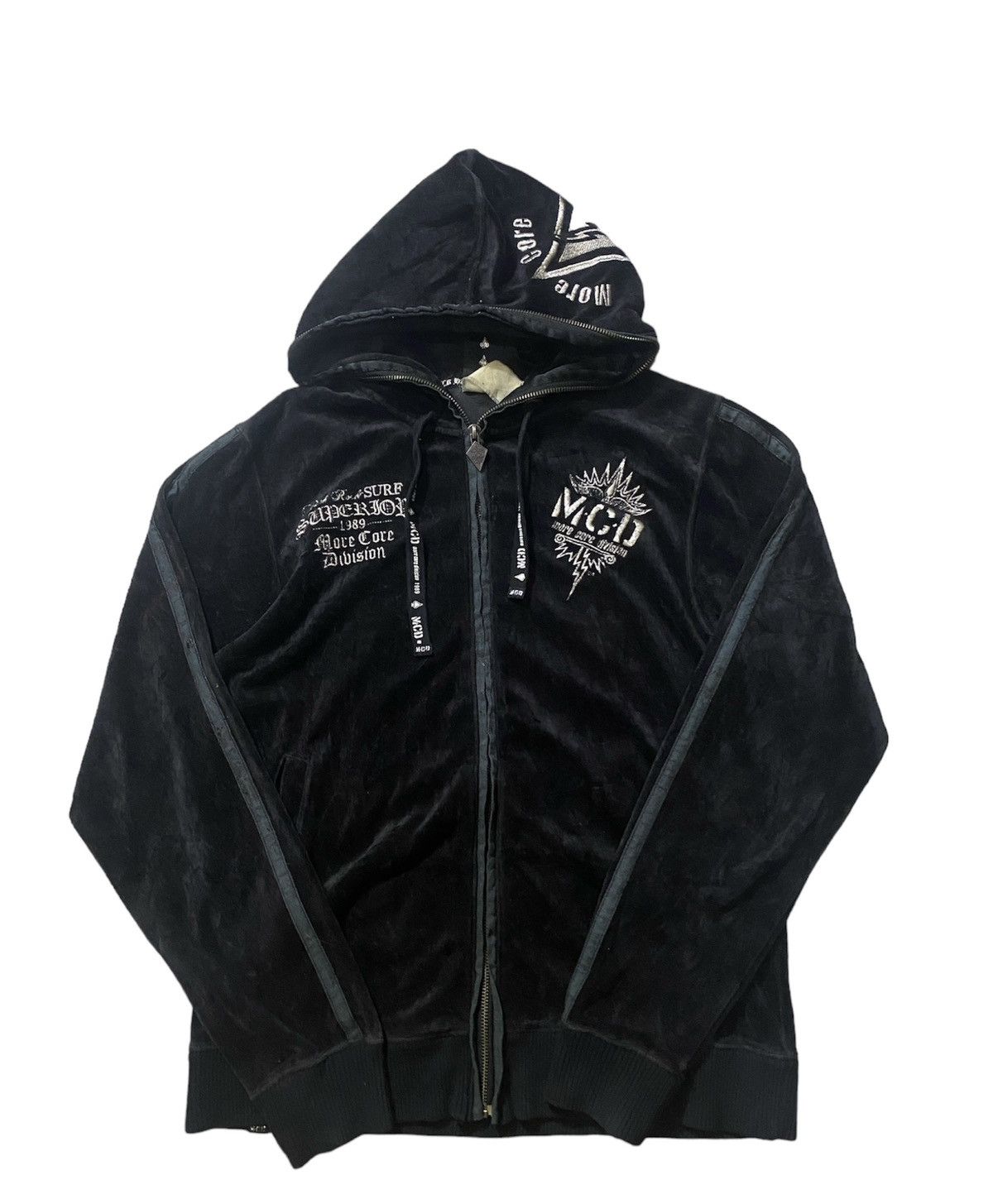 Designer Japanese Brand mcd More Core Division Velvet Zip Hoodie Grailed