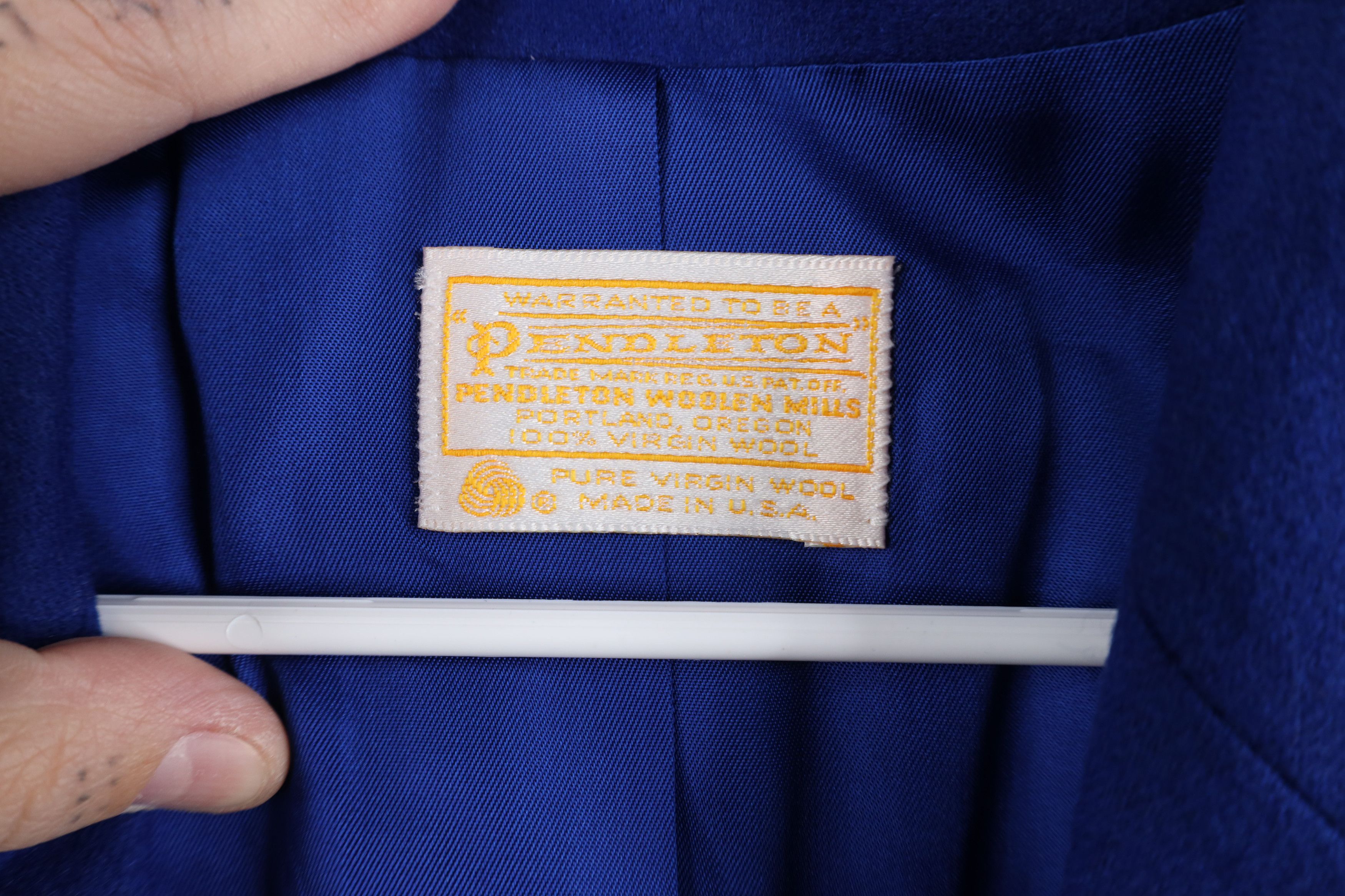 Pendleton Vintage 70s Pendleton Wool Suit Coat Blazer Jacket Blue USA Size XL / US 12-14 / IT 48-50 - 9 Thumbnail