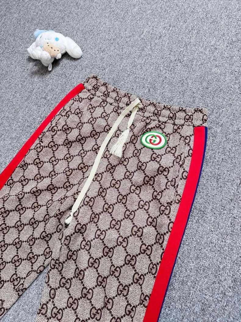 Gucci Gucci SizeS Color-matched old flower full logo sports trous Size US 27 - 3 Thumbnail
