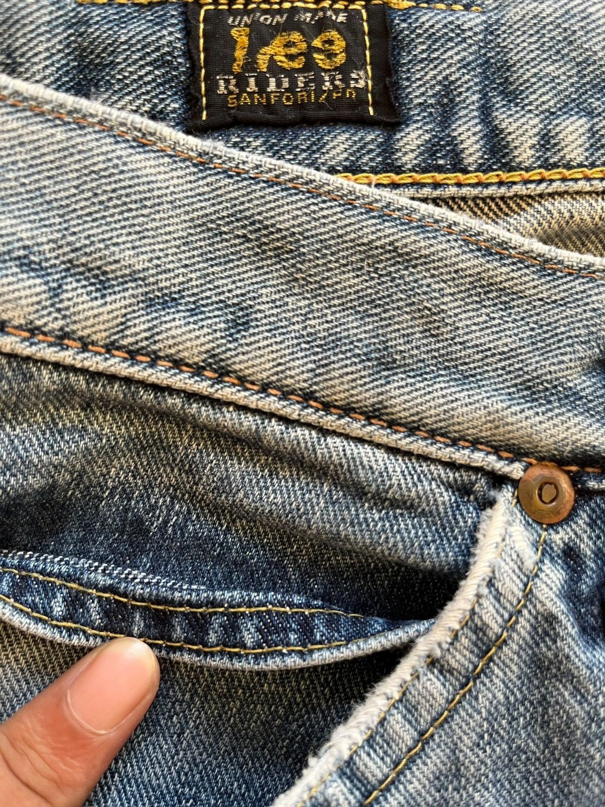 Lee Vintage 80s Lee Riders Selvedge Sanforized Baggy Style Jeans Size US 32 / EU 48 - 4 Thumbnail