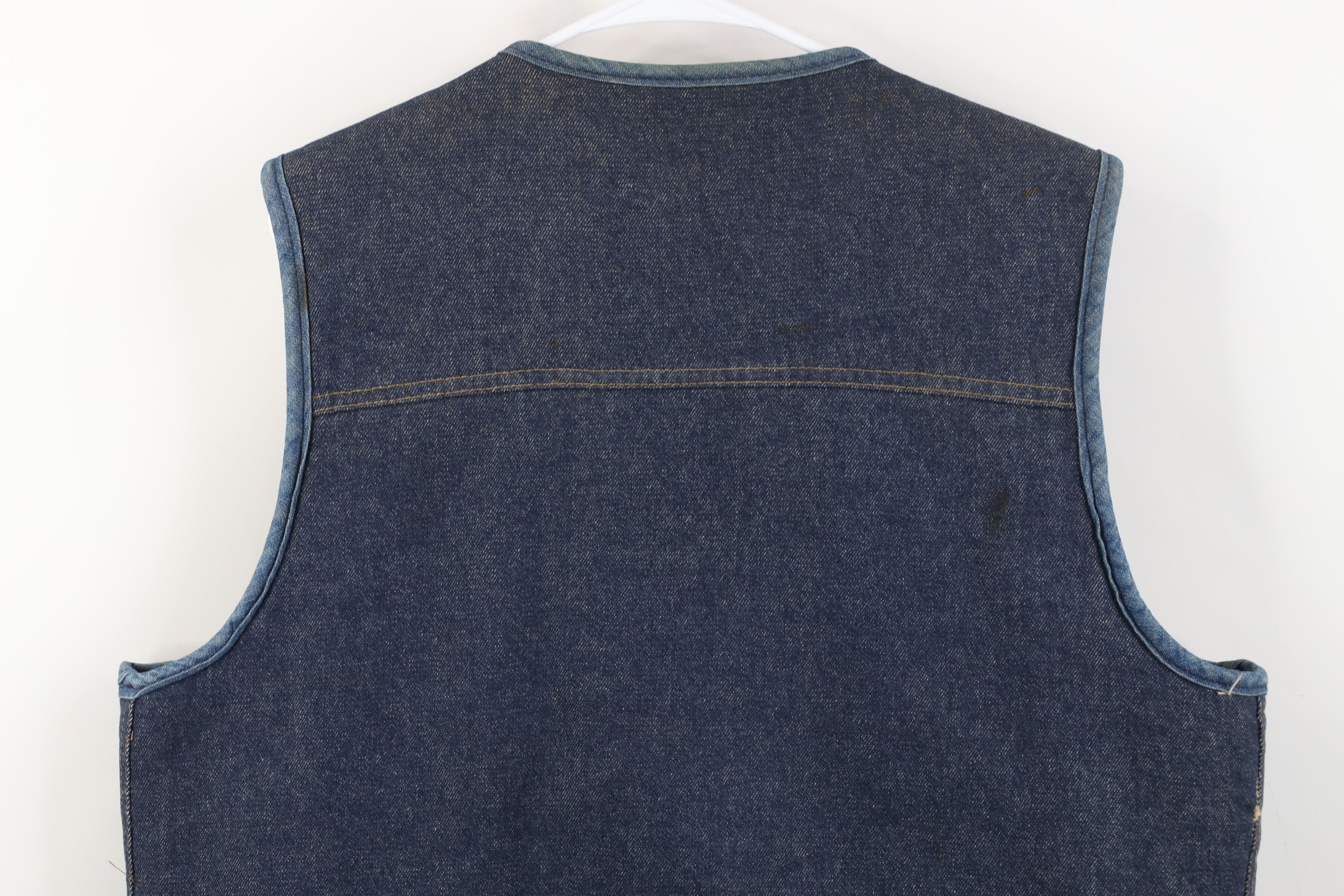 Vintage Vintage 60s 70s Streetwear Lined Denim Jean Vest Jacket USA Size US XL / EU 56 / 4 - 14 Thumbnail