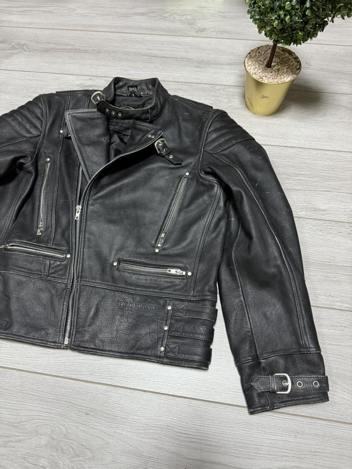 Vintage Polo x Spirit Motors🐉 dragon big logo leather jacket moto Size US L / EU 52-54 / 3 - 6 Thumbnail