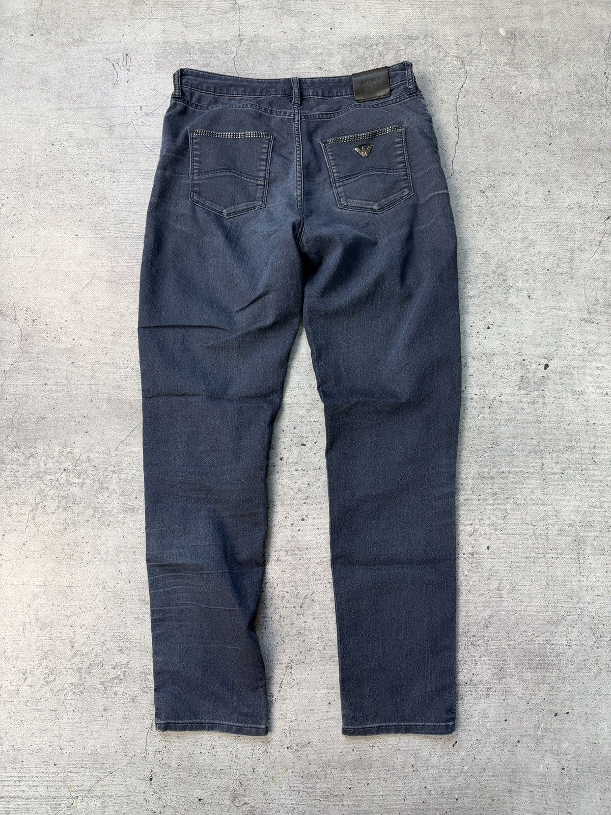 Armani Vintage Armani Jeans Black Denim Pants Size US 29 - 2 Thumbnail