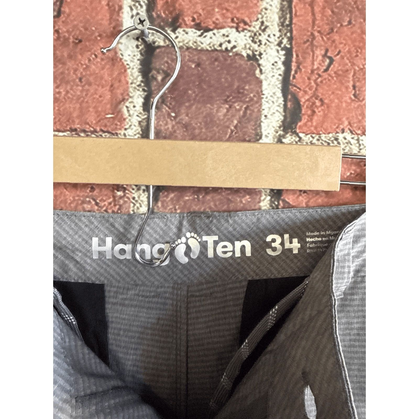 Hang Ten Hang Ten Mens Gray Hybrid Chino Shorts Size 34 W/ Drawstring Size US 34 / EU 50 - 3 Thumbnail