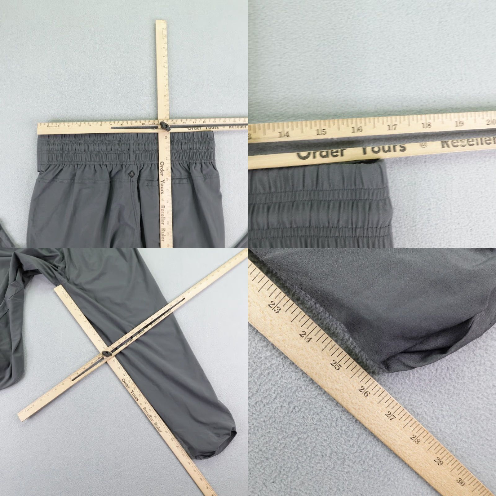 Prana VINTAGE Prana Pants Womens L Gray Windbreaker Tapered Joggers Athletic Workout Trail Size 33" - 8 Thumbnail