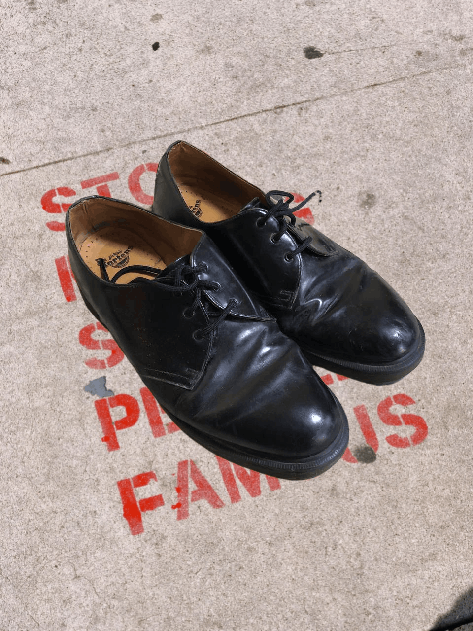 Dr. Martens Great Vintage 80s Dr Martens Black Leather Shoes Size US 12 / EU 45 - 1 Thumbnail