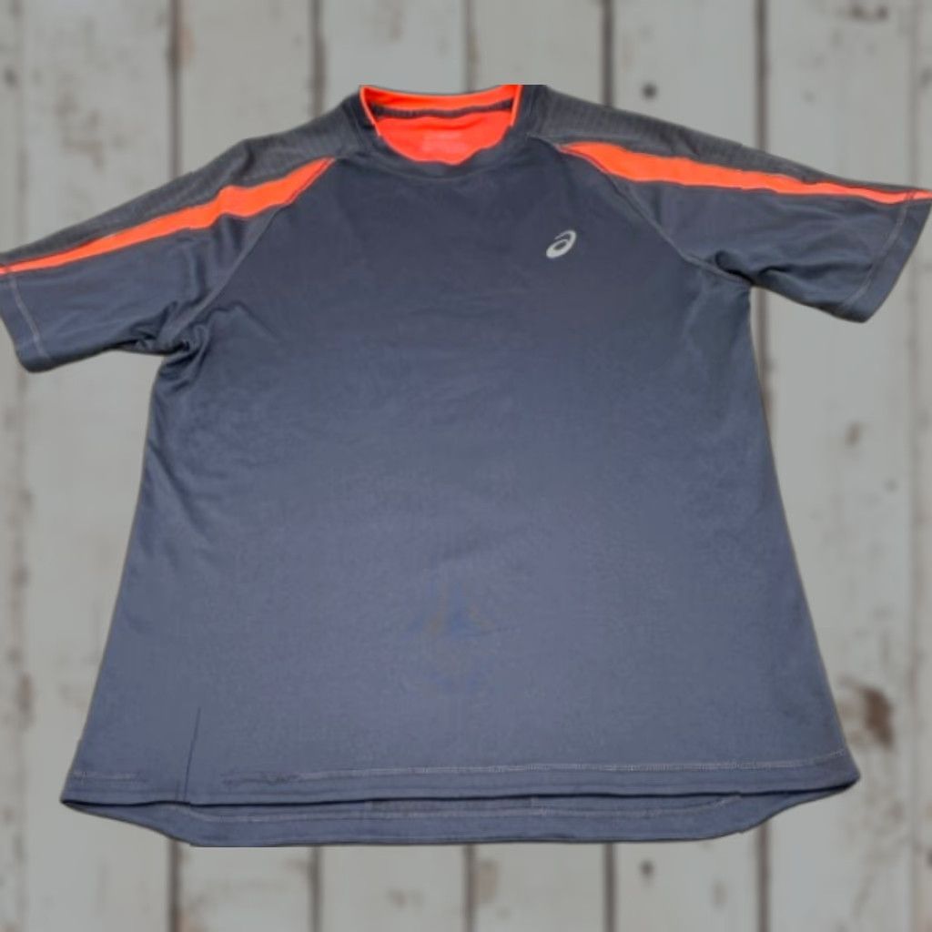 Asics ASICS Running Shirt Men’s Large Short Sleeve Gray Orange Lightweight 6006 Size US L / EU 52-54 / 3 - 1 Thumbnail