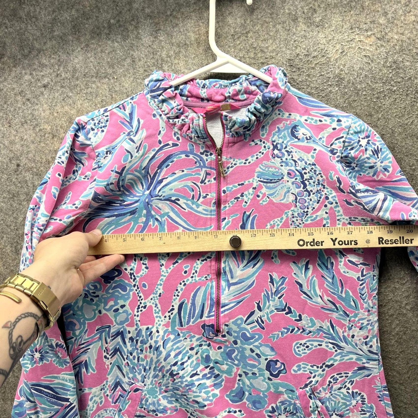Lilly Pulitzer Lilly Pulitzer Dress Womens Small Pink Floral Mock Neck Zip Shift Long Sleeve Size S / US 4 / IT 40 - 7 Thumbnail