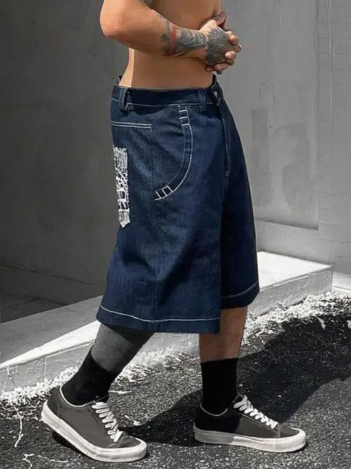 Japanese Brand VINTAGE RETRO 90s drip street shorts jorts Size US 34 / EU 50 - 2 Thumbnail