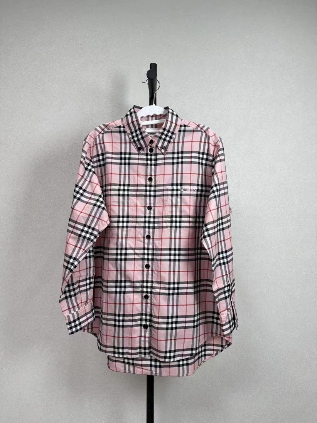 Burberry Burberry Pink Embroidered Logo Shirt Size S / US 4 / IT 40 - 1 Thumbnail