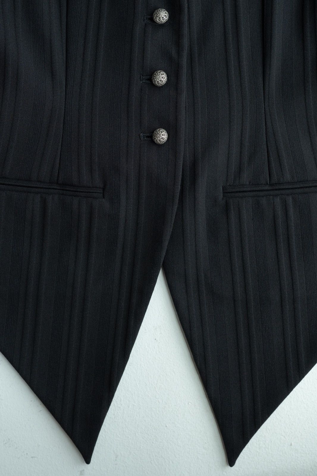 Romeo Gigli Romeo Gigli AW1996 Striped Tail Vest with Silver Buttons Size S / US 4 / IT 40 - 4 Thumbnail