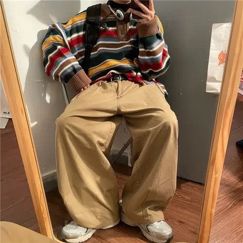 Japanese Brand Rainbow striped turtleneck sweater Size US L / EU 52-54 / 3 - 6 Thumbnail