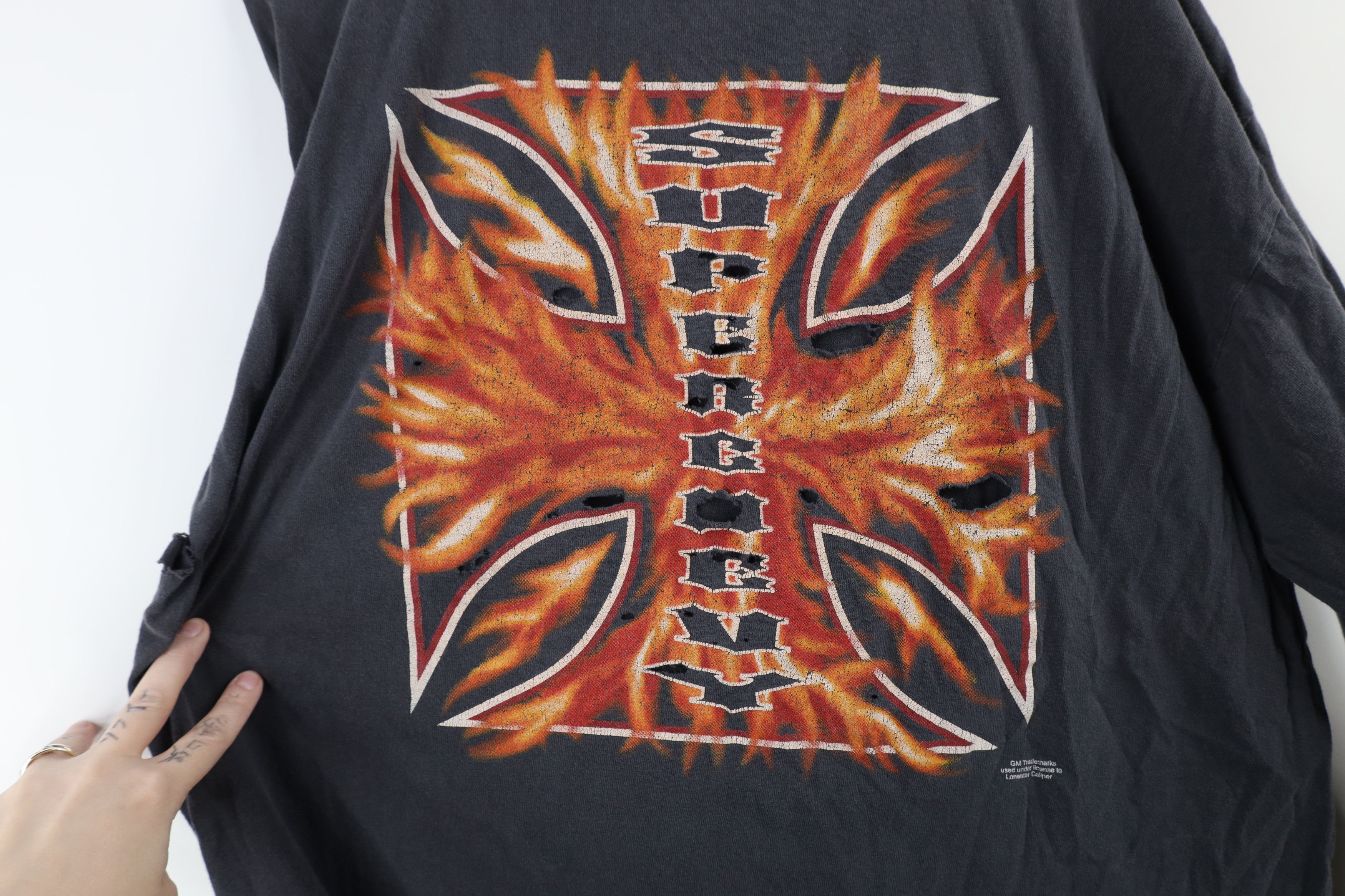 Vintage Vintage 90s Chevy GM Iron Cross Fire Long Sleeve T-Shirt Size US XL / EU 56 / 4 - 15 Thumbnail