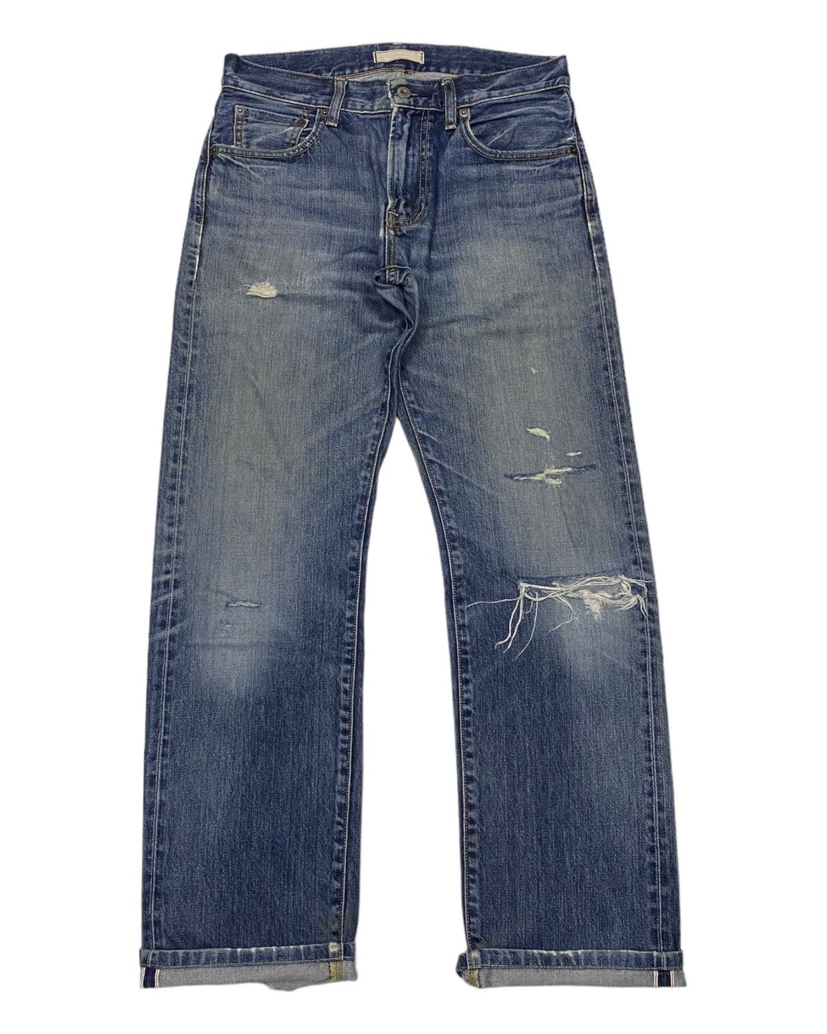 Undercover × Uniqlo VINTAGE UNIQLO JAPAN DISTRESS RIPS DENIM UNDERCOVER STYLE Size US 30 / EU 46 - 1 Thumbnail