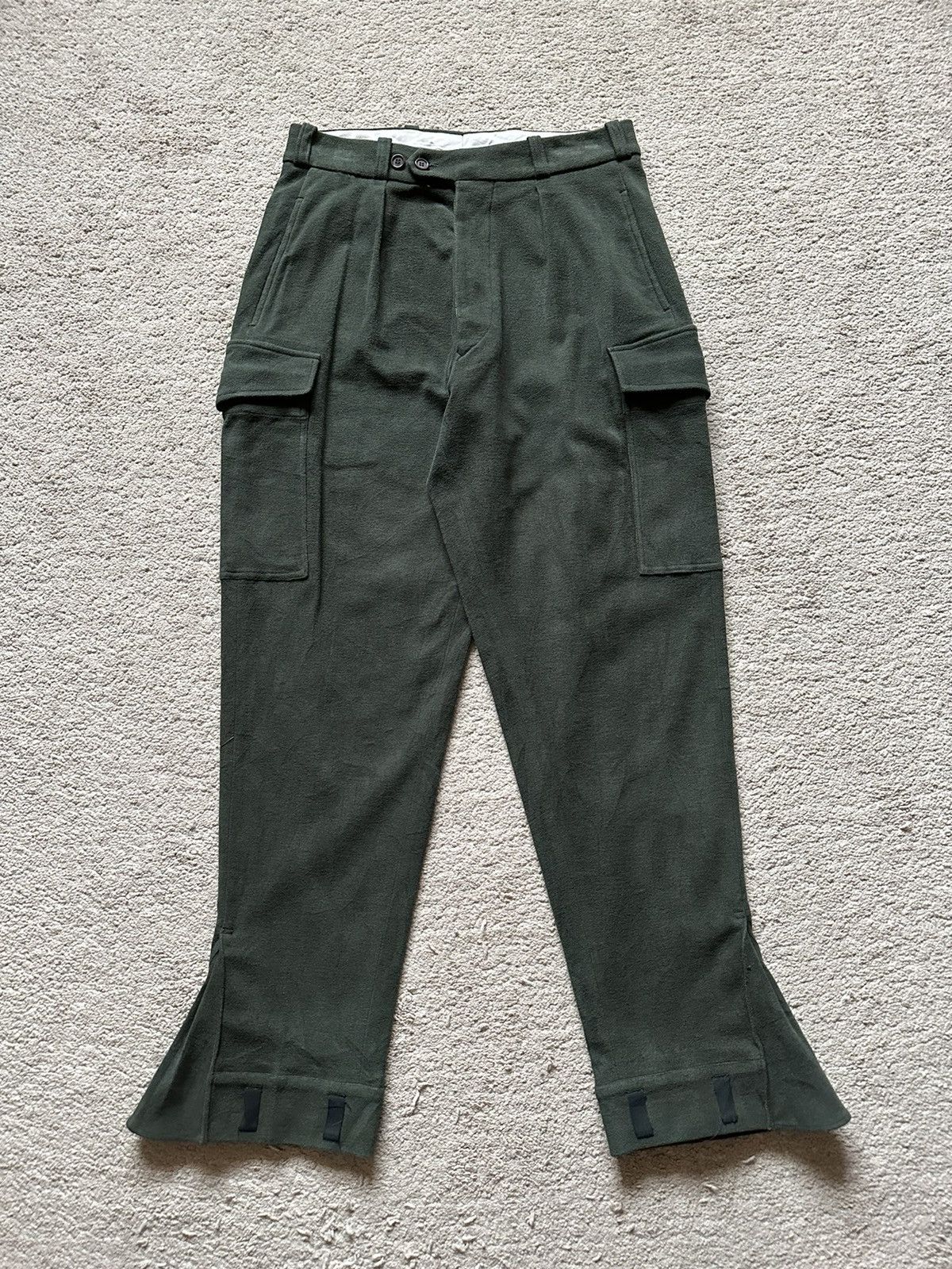 image of Fw1996 Alexander Mcqueen “Dante” Cargo Moleskin Pant in Green, Men's (Size 30)