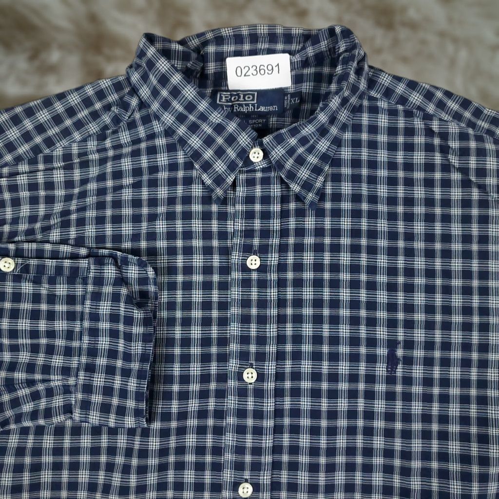 Ralph Lauren Ralph Lauren Shirt Mens XL Blue Plaid Pony Button-Up Long Sleeve Size US XL / EU 56 / 4 - 1 Thumbnail