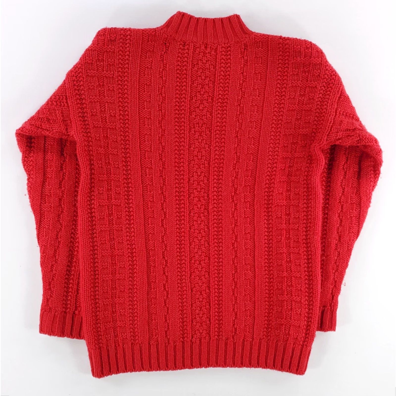 J.Crew VINTAGE J.CREW Sweater Waffle-Knit 100% Wool Red Long Sleeve Mens M Size US M / EU 48-50 / 2 - 3 Thumbnail