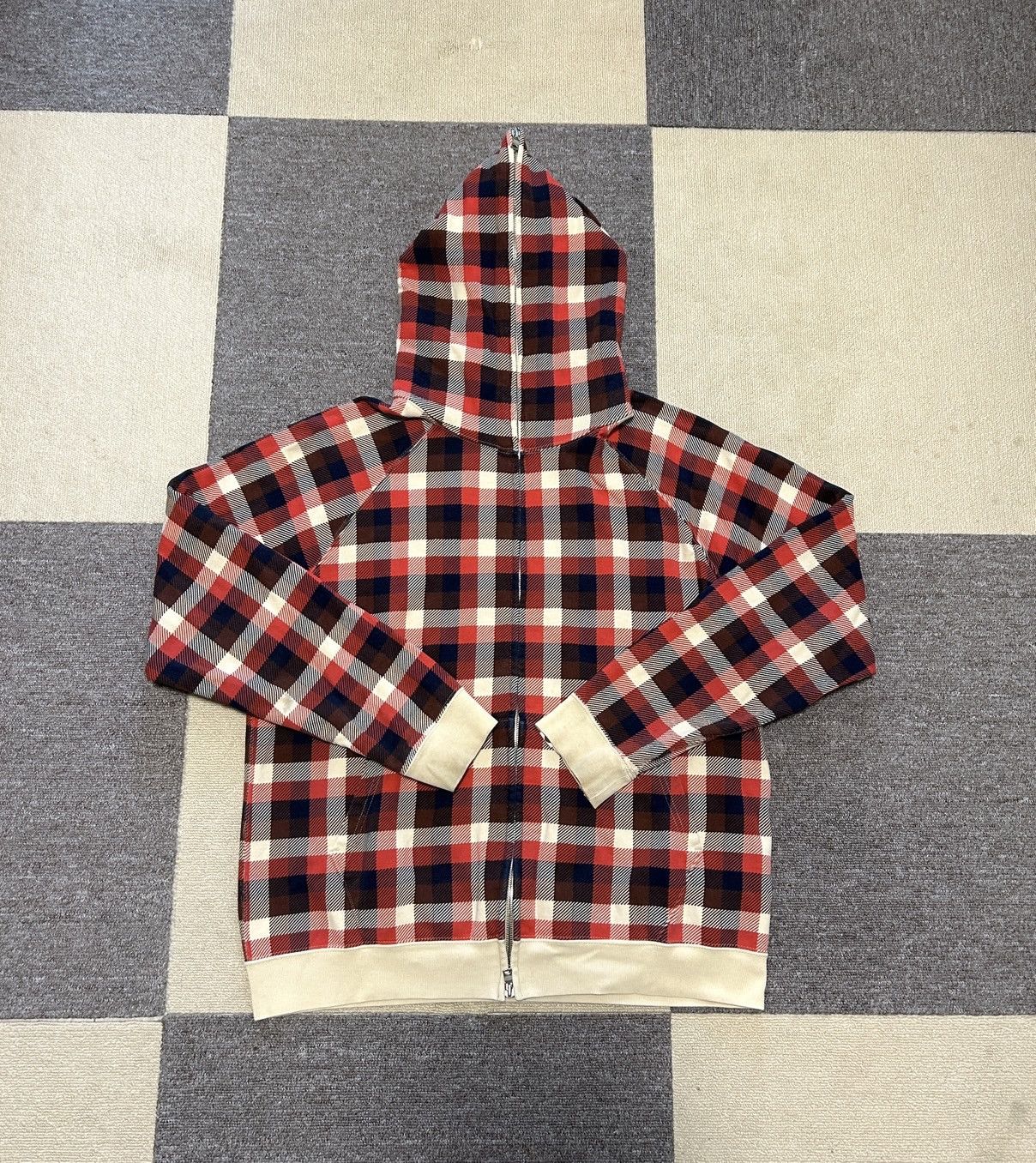 Bape Bape Plaid Full Zip Hoodie | Grailed