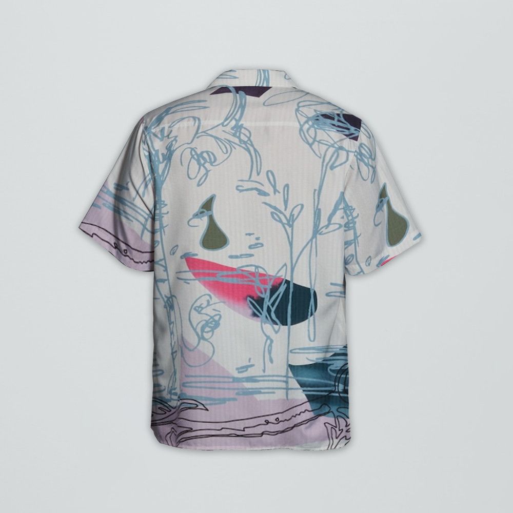 Designer Printed Seersucker Cotton Shirt – Lightweight Texture Size US L / EU 52-54 / 3 - 4 Thumbnail
