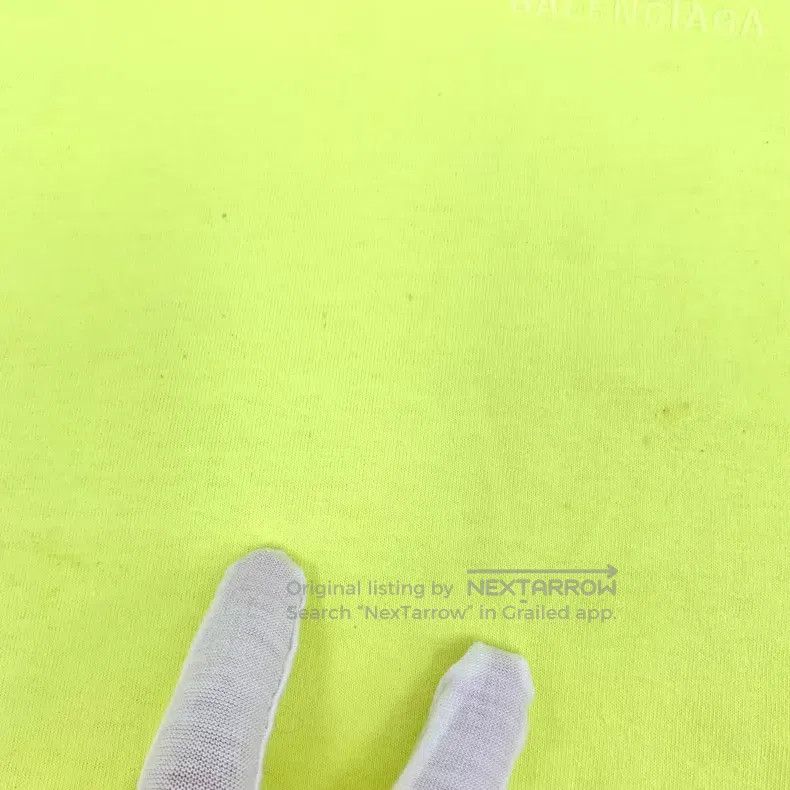 Balenciaga Balenciaga Yellow Logo Letter Embroidered Cotton Crew Neck Size US M / EU 48-50 / 2 - 8 Thumbnail