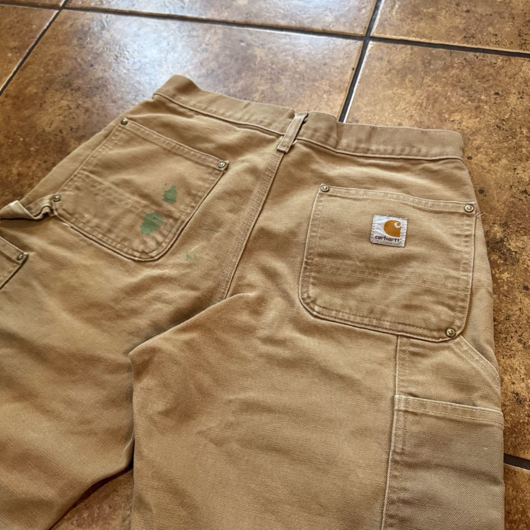 Carhartt VTG Carhartt Pants Mens 30x29 Tan Carpenter Straight Double Knee USA 90s B01 Size US 30 / EU 46 - 5 Thumbnail