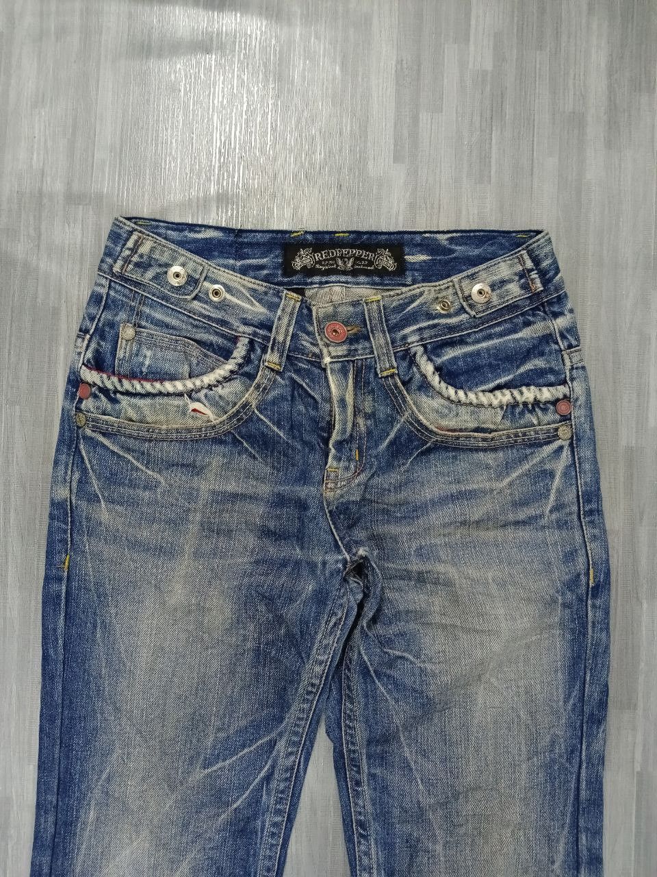 Japanese Brand FLARE SiCK RED PAPPERS DENIM PANTS Size US 27 - 4 Thumbnail