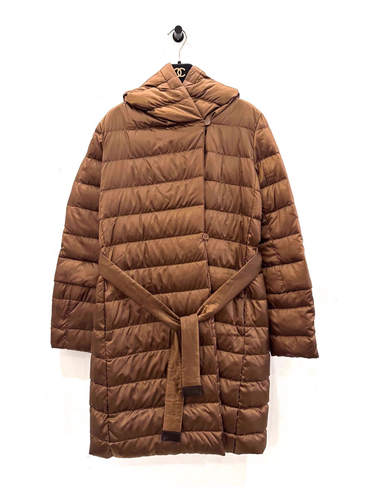 Max Mara MaxMara women's brown irregular tie down coat Size S / US 4 / IT 40 - 1 Thumbnail