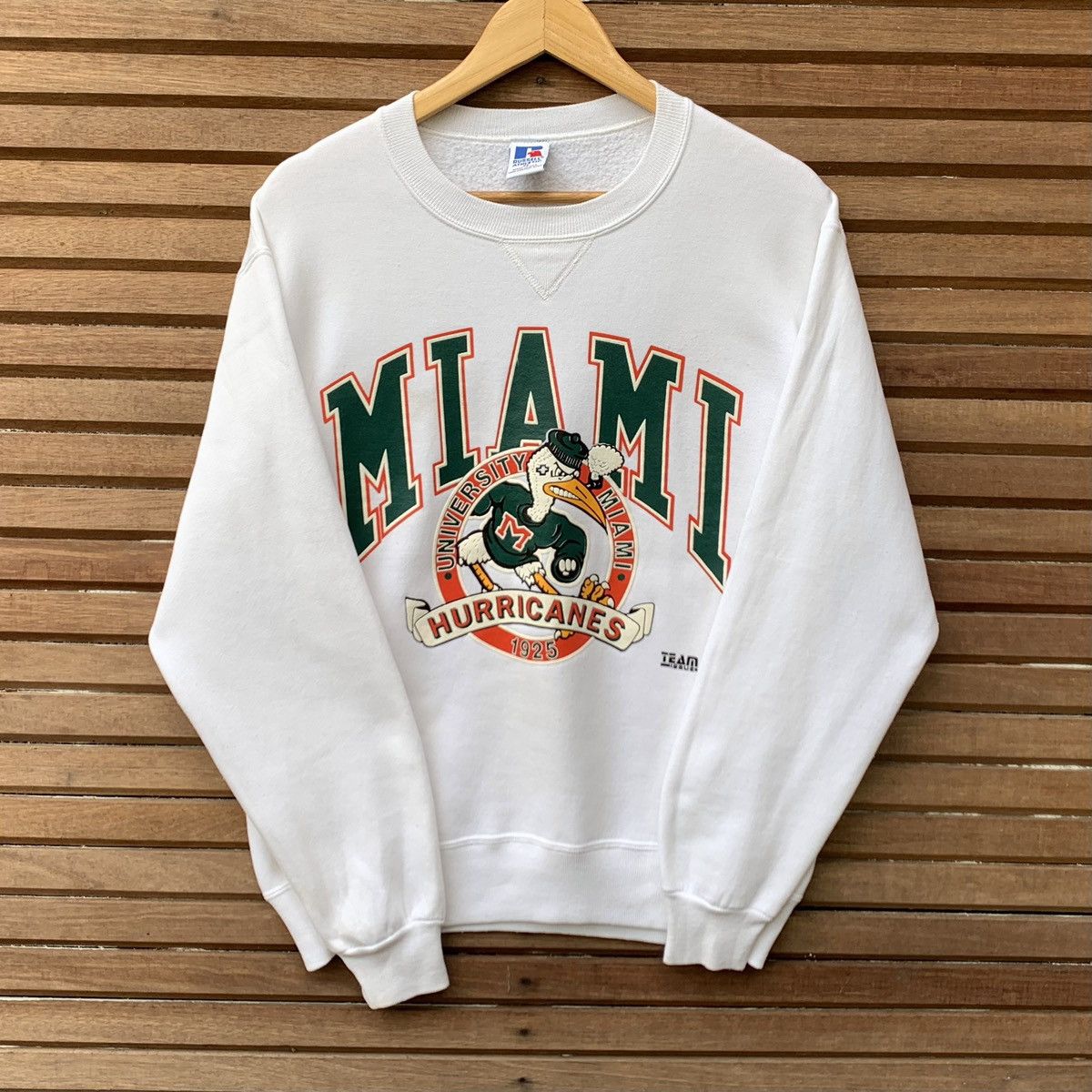 Vintage 90s Russell University Of Miami Hurricanes Crewneck