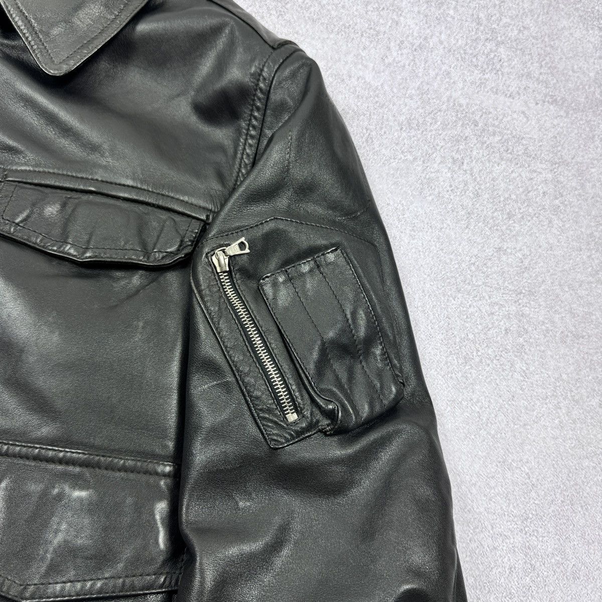 Vintage 1989 Vintage Men's Polizei Leather jacket Size 48 / M-L Size US M / EU 48-50 / 2 - 10 Thumbnail
