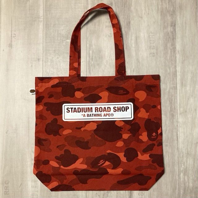 Bape 2021 BAPE TOKYO STADIUM ROAD SHOP RED CAMO Tote Bag APE Size ONE SIZE - 2 Thumbnail