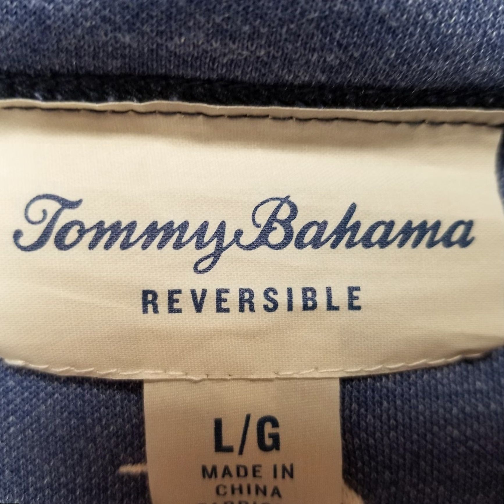 Tommy Bahama Tommy Bahama Sweater Mens L Blue Reversible Pullover 1/4 Zip Golf Casual Knit Cotton Nylon Polyester Embroidered Logo Long Sleeve Size US L / EU 52-54 / 3 - 7 Thumbnail