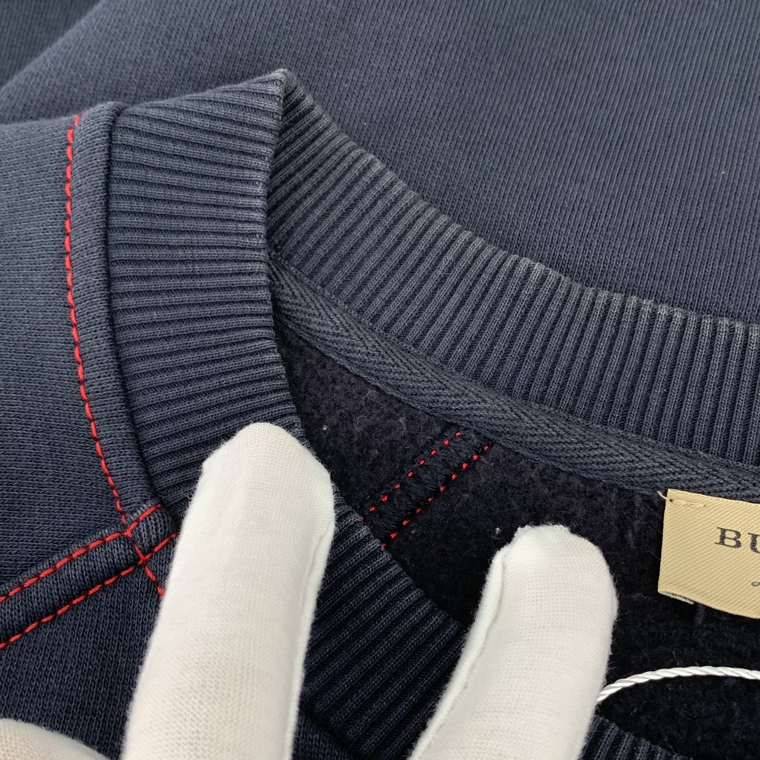 Burberry Burberry Navy Logo Embroidered Cotton Sweatshirt (Size S) Size US S / EU 44-46 / 1 - 3 Thumbnail