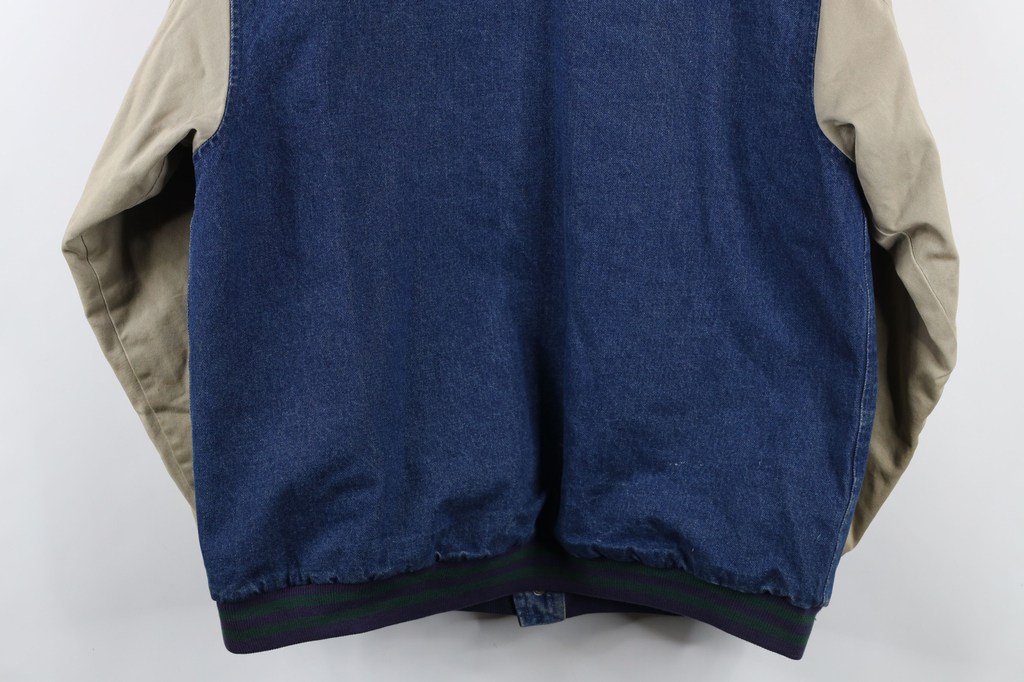 Vintage Vintage 90s Streetwear Lined Denim Jean Varsity Jacket Size US XL / EU 56 / 4 - 14 Thumbnail