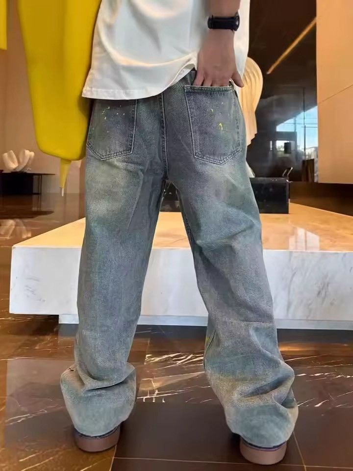 Designer Streetwear Trendy Custom Baggy Straight Punk Jeans Pants Size US 30 / EU 46 - 2 Thumbnail