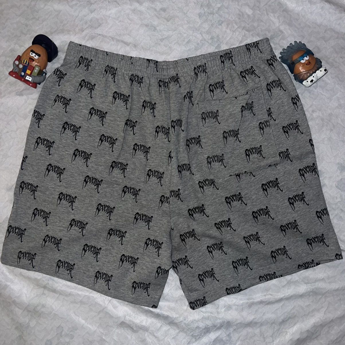 Revenge Revenge Grey/Black Allover Logo Shorts Size US 34 / EU 50 - 3 Thumbnail