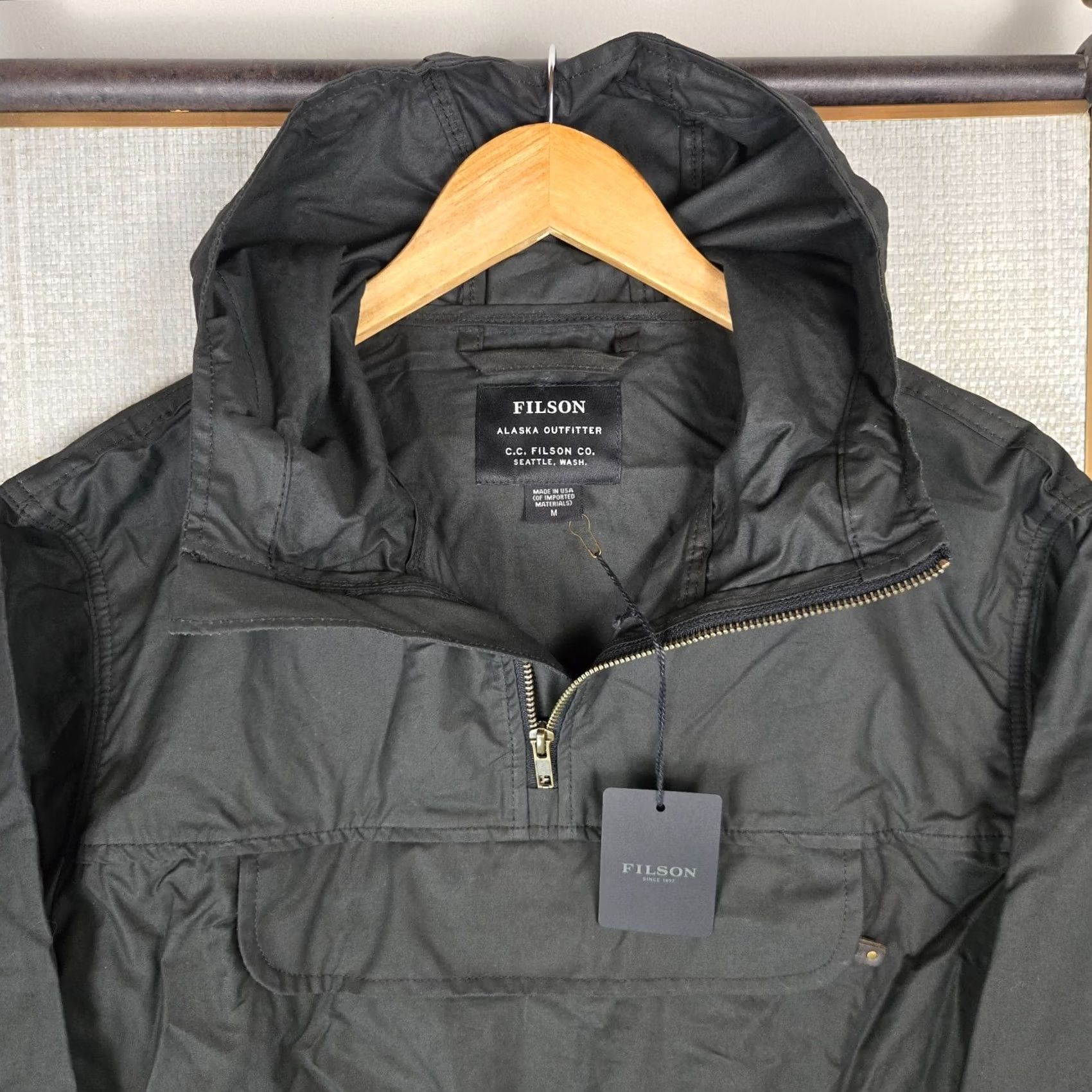 Filson VINTAGE Filson Womens Deck Jacket Hooded Oilskin Waxed Black Medium USA Size M / US 6-8 / IT 42-44 - 4 Thumbnail