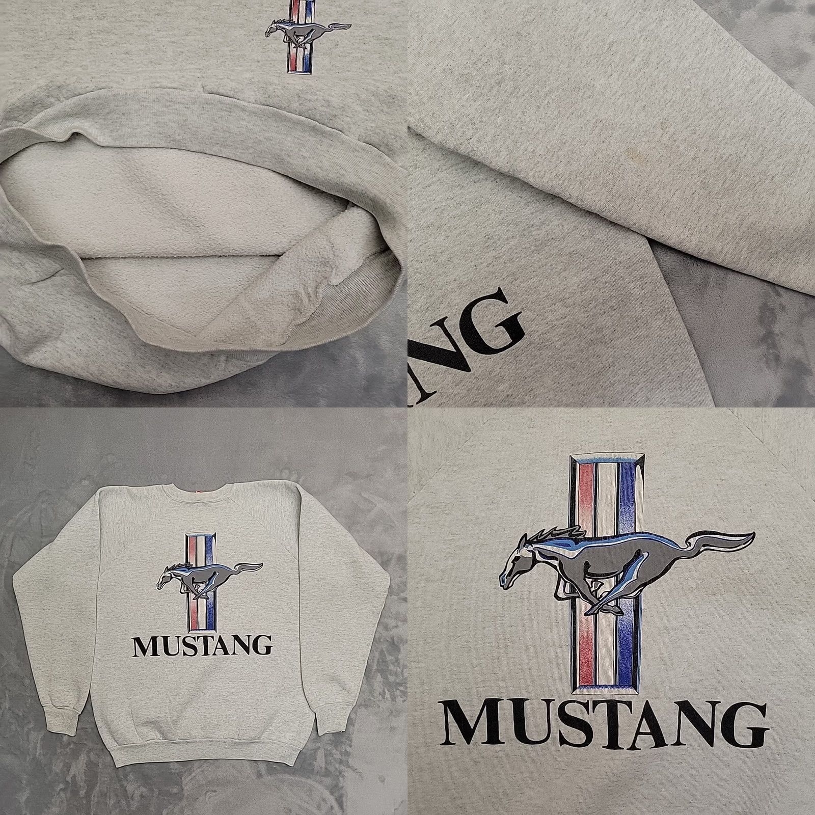 Fruit Of The Loom VINTAGE Ford Mustang Sweatshirt Men XL Gray Made in USA Crewneck Fleece Size US XL / EU 56 / 4 - 8 Thumbnail