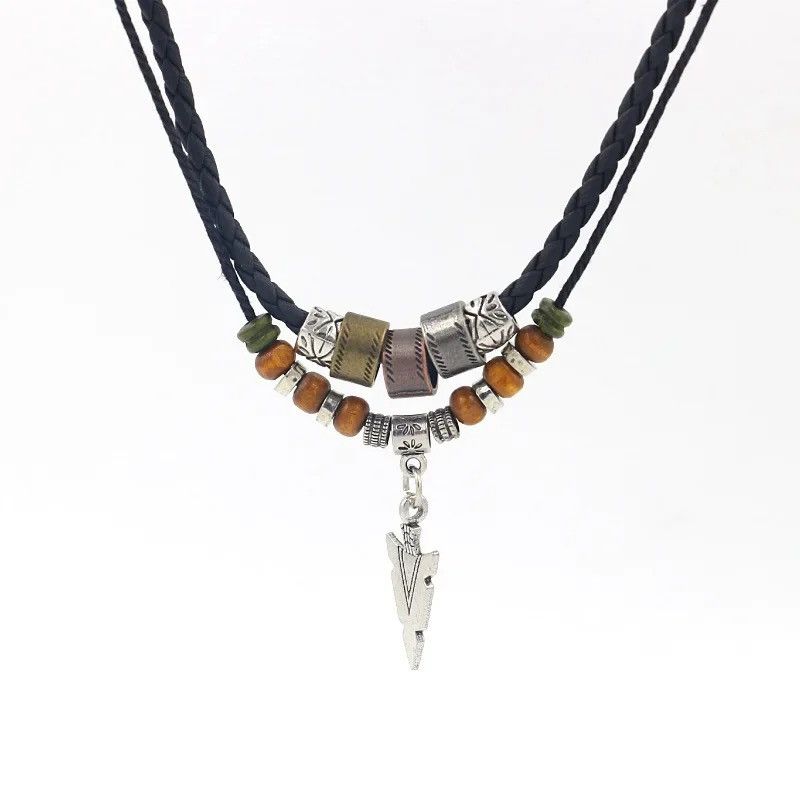Jewelry × Vintage Stacked Artificial Leather Rope Beaded Necklace Size ONE SIZE - 4 Thumbnail